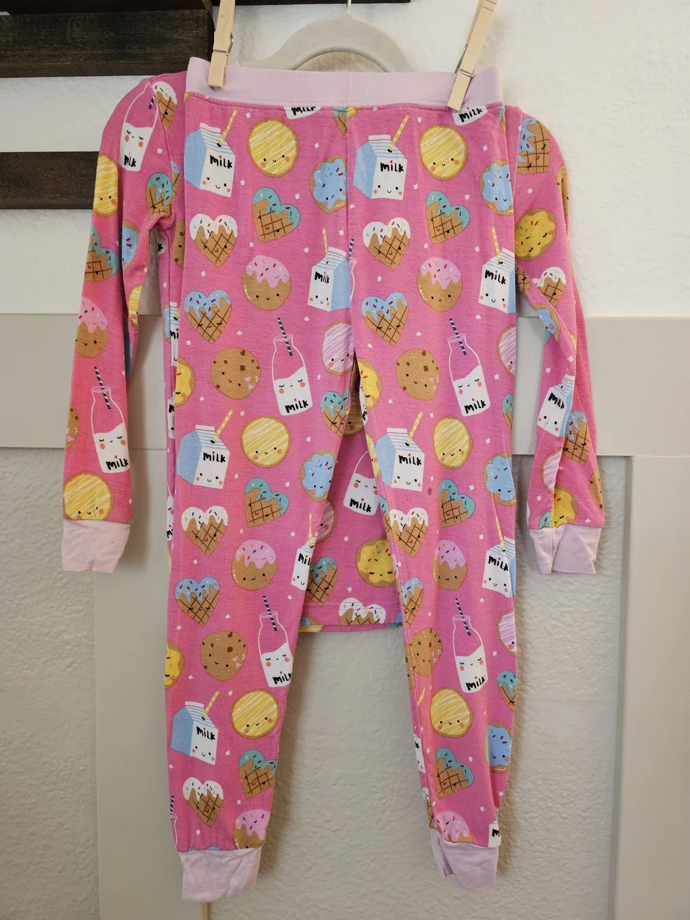 Little Sleepies Pink Cookies and Milk Print Size 4T
